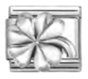 Good Luck - Four Leaf Clover Oxidised Silver Charm