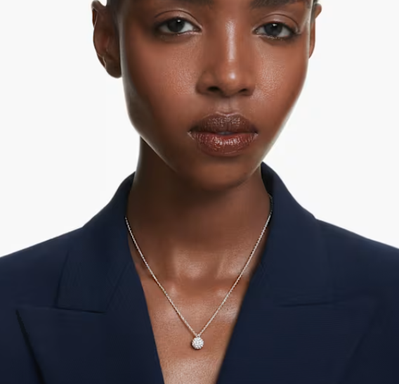 Dextera Round Cut Sphere, White Necklace