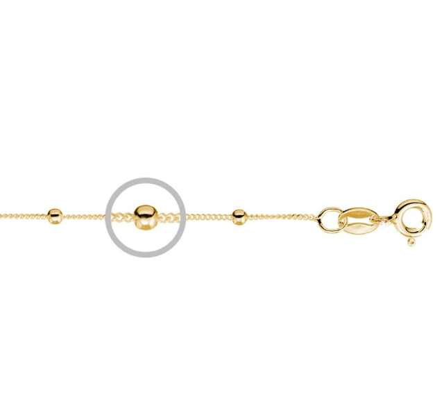 0.5mm Satellite Chain with 1mm Beads - 3 colours, vary sizes