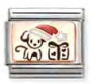 Christmas - Puppy with Santa Hat Rosegold Charm