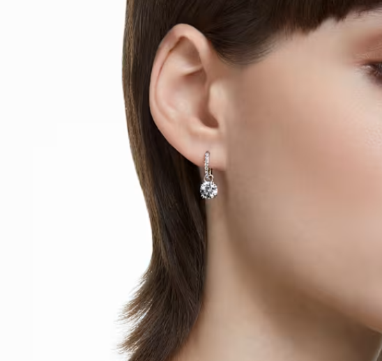 Stilla: Pave White Round Cut Drop Earrings - 3 colours