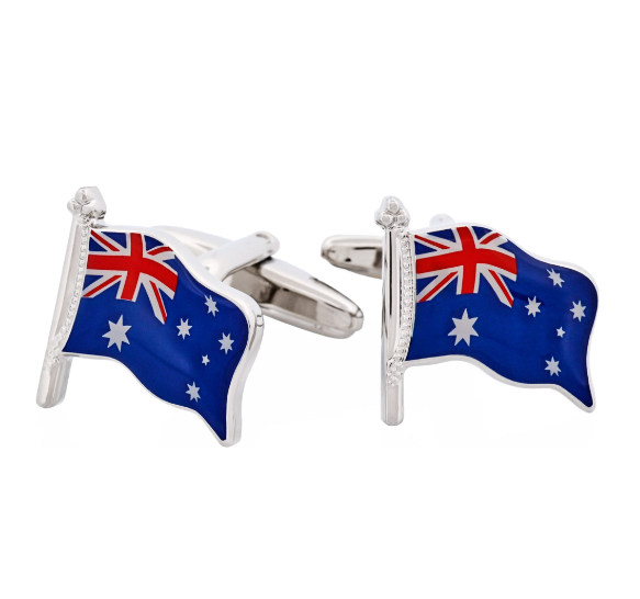Enamel Australian Flag Wave Cufflinks