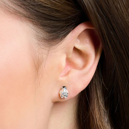 Penguin with CZ Silver Ear Single Studs