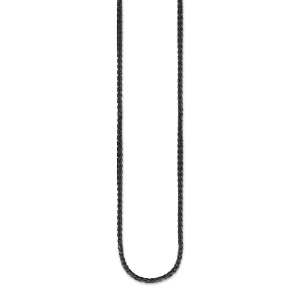 Black Leather 75cm Necklace