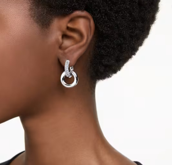 Dextera Silver Interlocking Hoop Earring