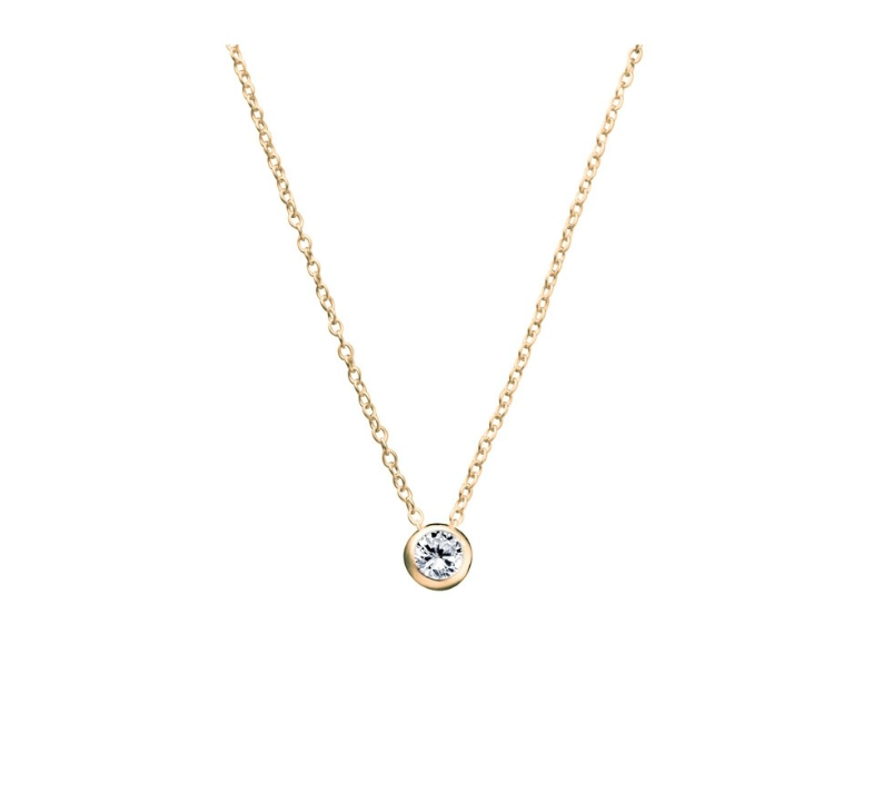 Bezel Setting CZ Necklace - 3 Colours
