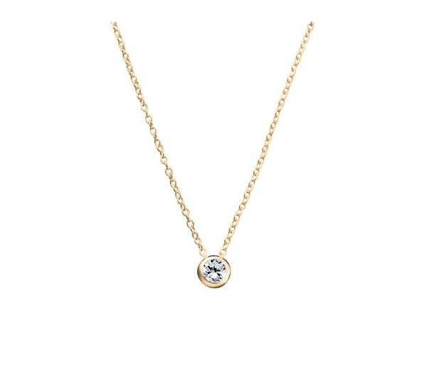 Bezel Setting CZ Necklace - 3 Colours