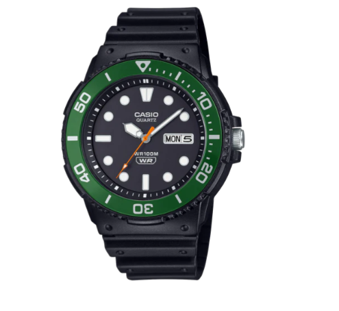 Casio Ana Marine Design, Black/Green Case/Resin Band Watch