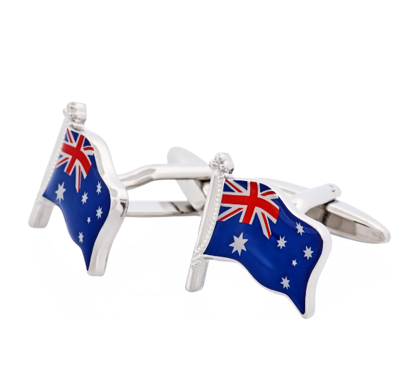 Enamel Australian Flag Wave Cufflinks