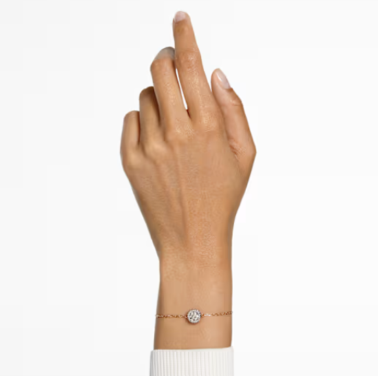 Una Angelic: Pave White Round Cuts Rosegold Necklace/Bracelet/Earring