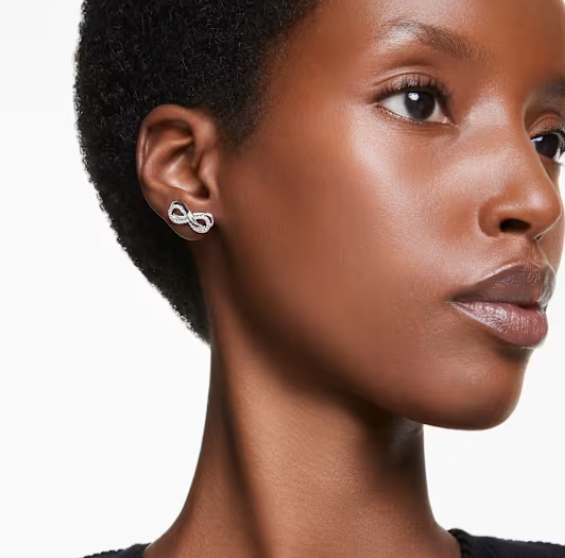Hyperbola Infinity Silver Stud Earrings