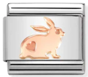 Animals - Rabbit with Heart Rosegold Charm