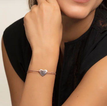 Little Secret: Engravable Rosegold Heart Pink Bracelet