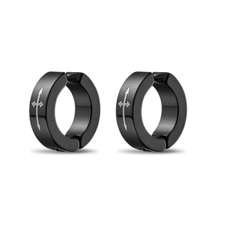 Men Earring - Cross Cuff Huggie Earrings (2 Colours)