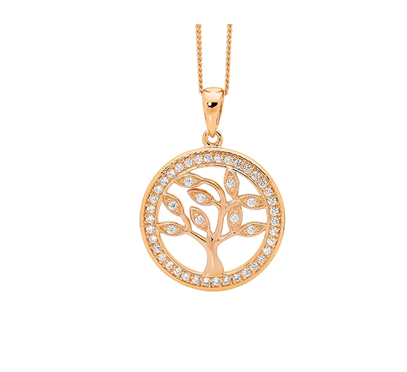 Tree of Life with CZ Rosegold Pendant