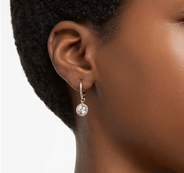 Una Angelic: Pave White Round Cut Drop Earrings - 2 colours