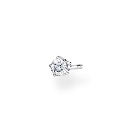 CZ White Stone Ear Single Studs - 2 colours