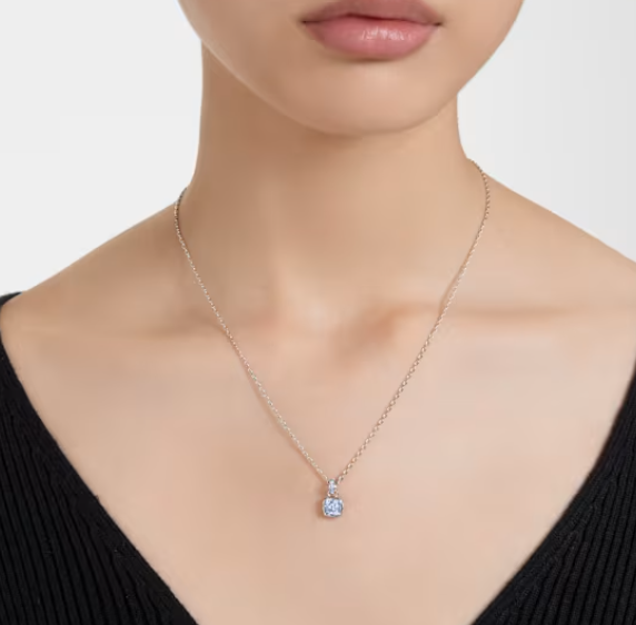 Birthstone: March Blue Square - Necklace & Earring