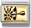 Hobbies - Darts with Black Enamel Gold Charm