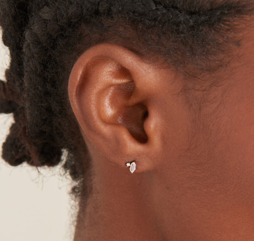 Dance 'Til Dawn - Sparkle Emblem Silver Stud Earrings