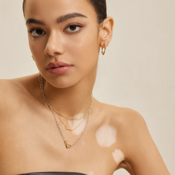 Tough Love - Two Tone Arrow Link Chunky Chain Necklace