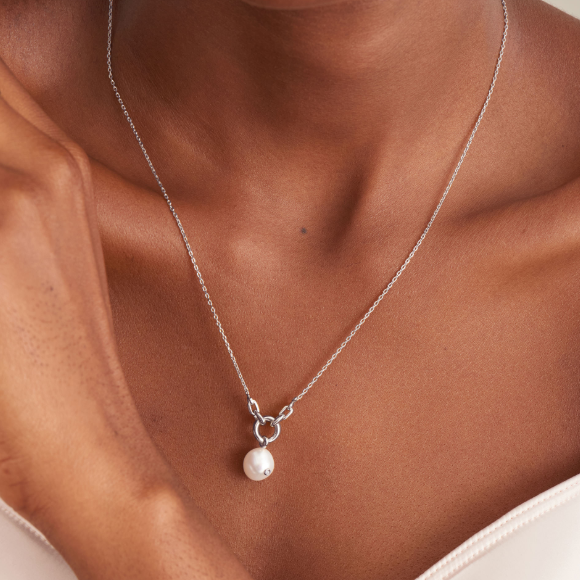 Pearl Power - Pearl Sparkle Silver Pendant Necklace