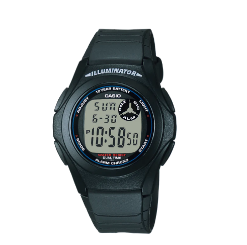 Casio Black Face Round Digital Resin Band Watch