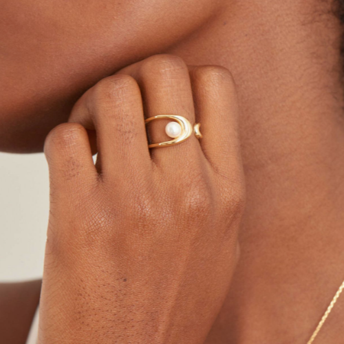 Pearl Power - Pearl Sculpted Adjustable Gold Ring