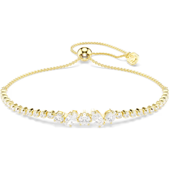 Mesmera: White Mixed Cuts Crystal Gold Bracelet