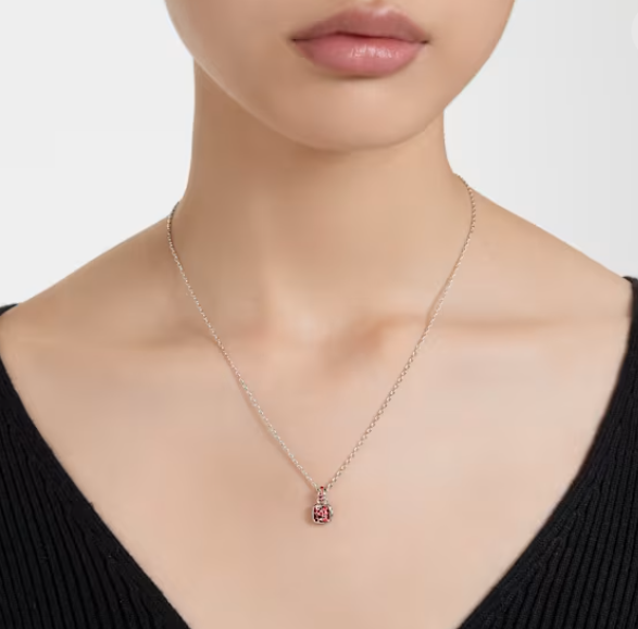 Birthstone: January Red Square - Necklace & Earring