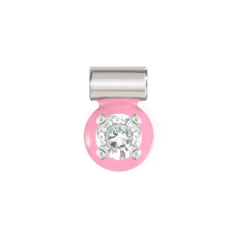 Seimia - Fuchisa Enamel with CZ Silver Pendant