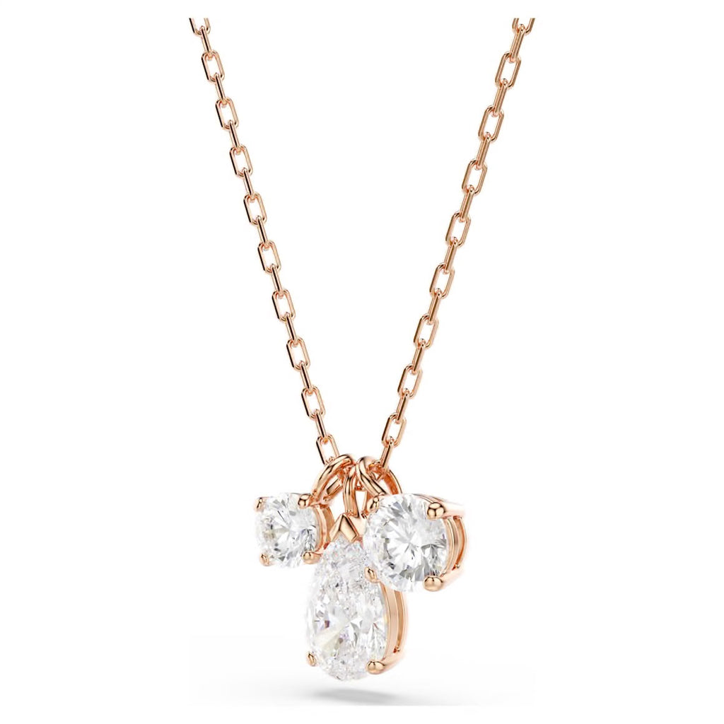 Mesmera: White Mixed Cuts Rosegold Pendant