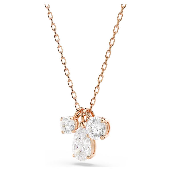 Mesmera: White Mixed Cuts Rosegold Pendant