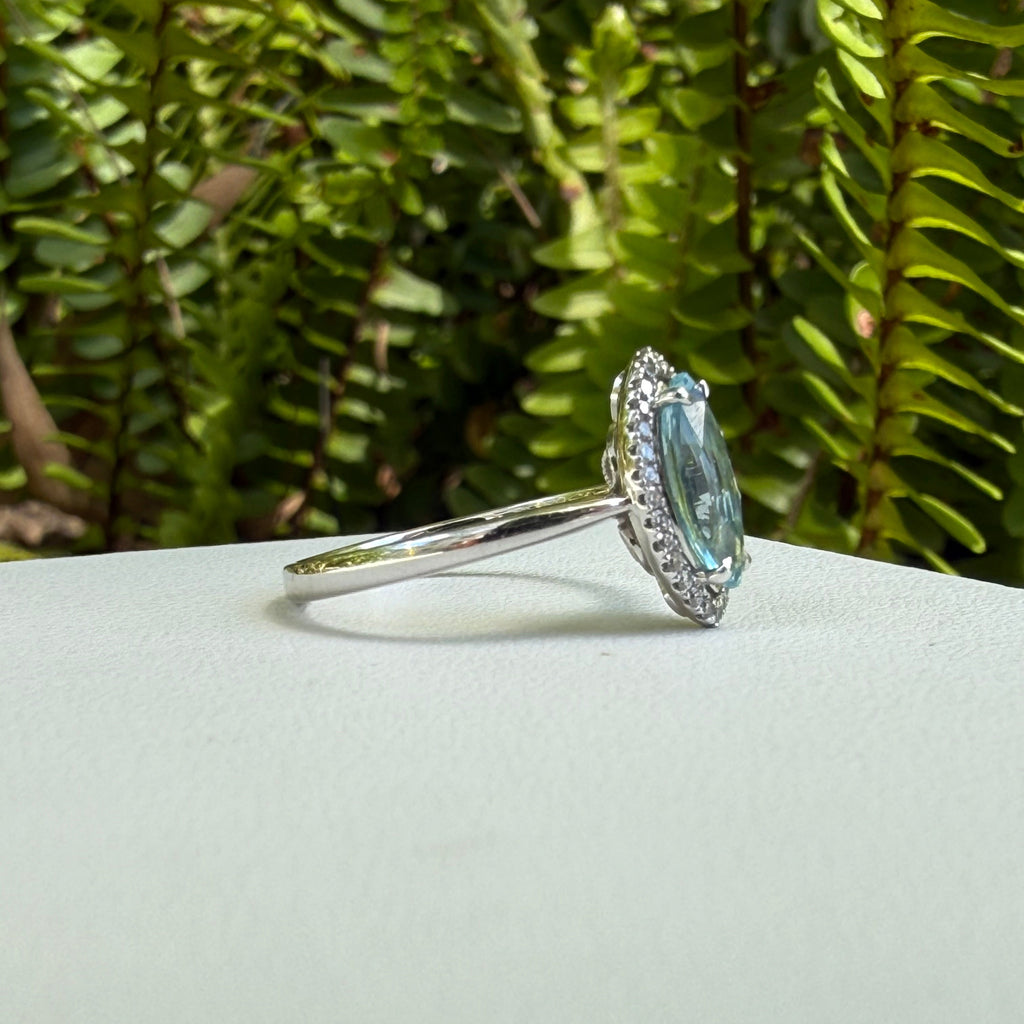 White Gold Aquamarine Ring
