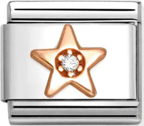 Symbols - Star with White CZ Rosegold Charm