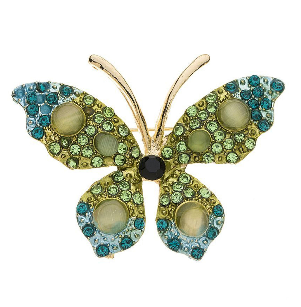 Brooch - Turquoise/Green Butterfly