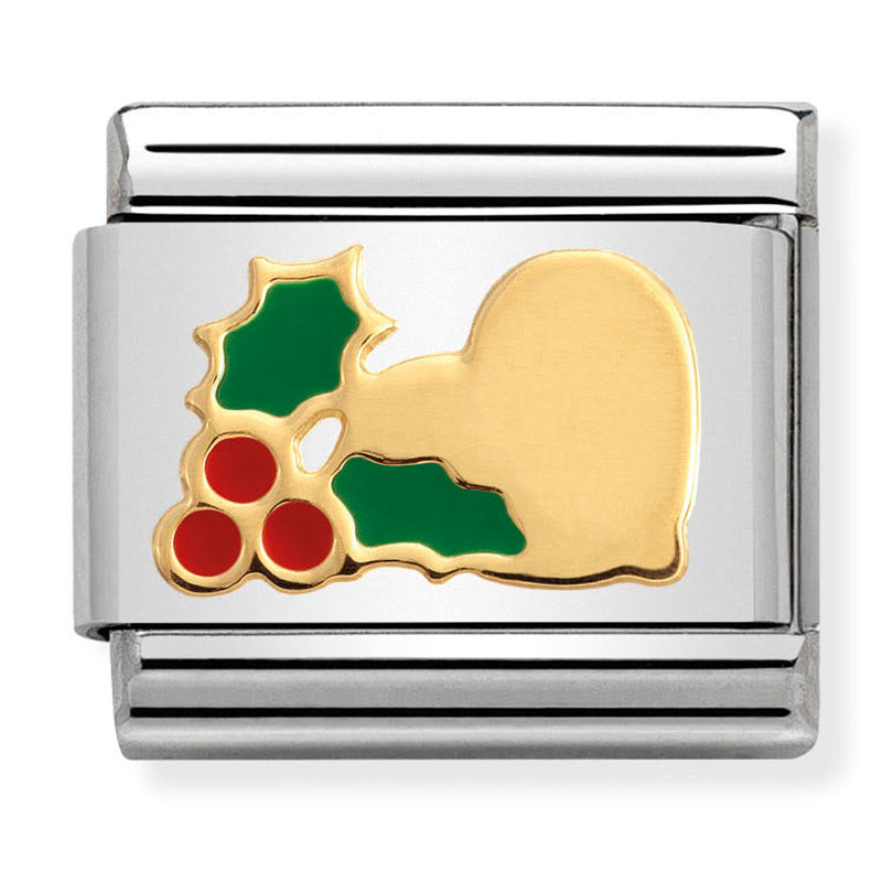 🎄Christmas - Holly and Heart Gold Charm