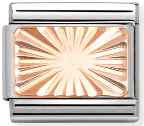 Engraved Signs - Etched Detail Plate Rosegold Charm