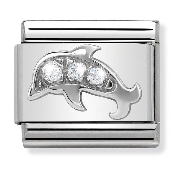 Animals - Dolphin with CZ Silver Charm