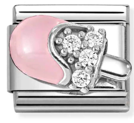 Food & Drinks - Pink Ice Lolly with CZ Silver Charm