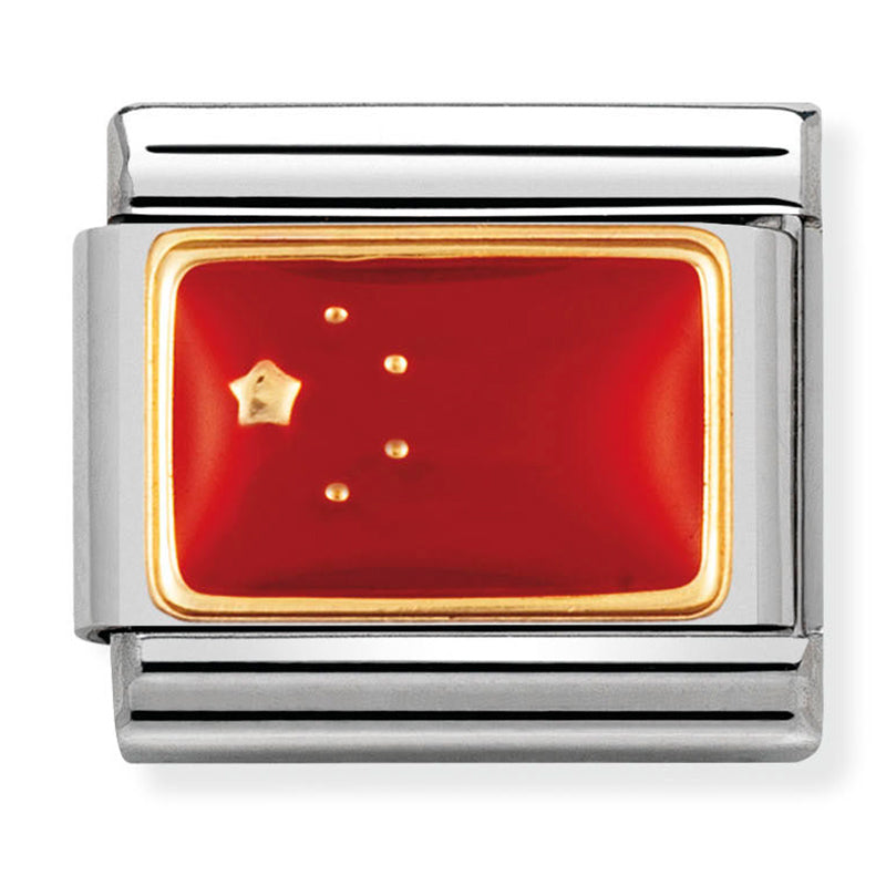 Asia Flag - China Gold Charm