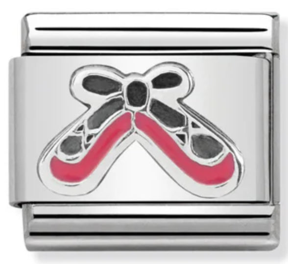 Hobbies - Pink Ballet Shoes Silver Charm