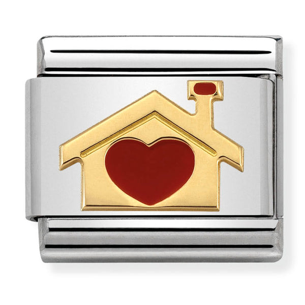 Love - Home with Red Heart Gold Charm