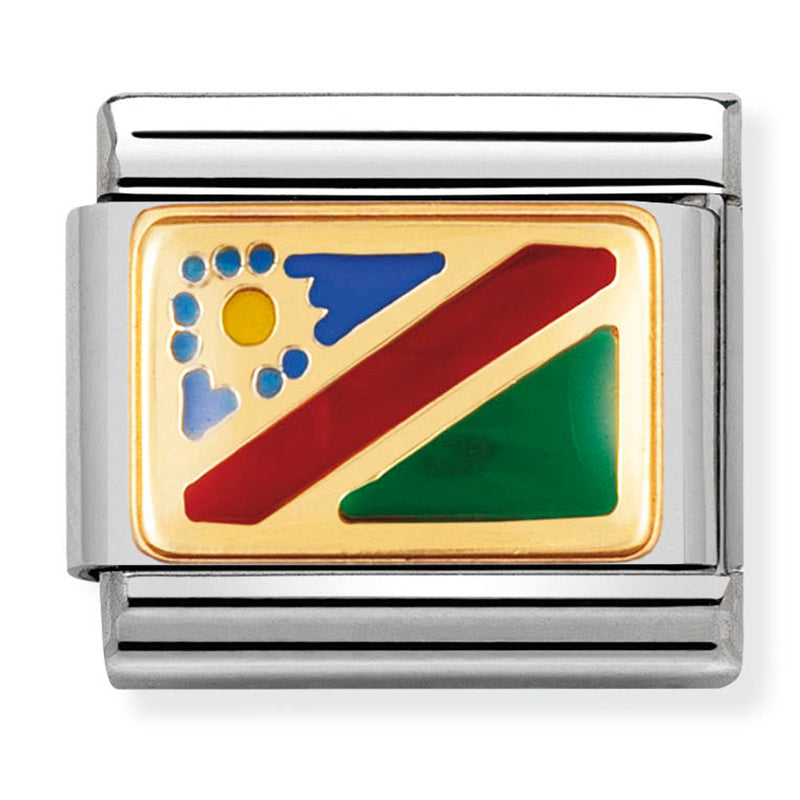 Africa Flag - Namibia Gold Charm