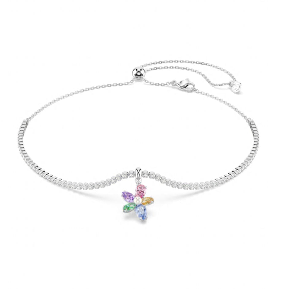 2026 Capsule Ariana Grande: Flower Multicoloured Mixed Cuts Crystals Silver Choker