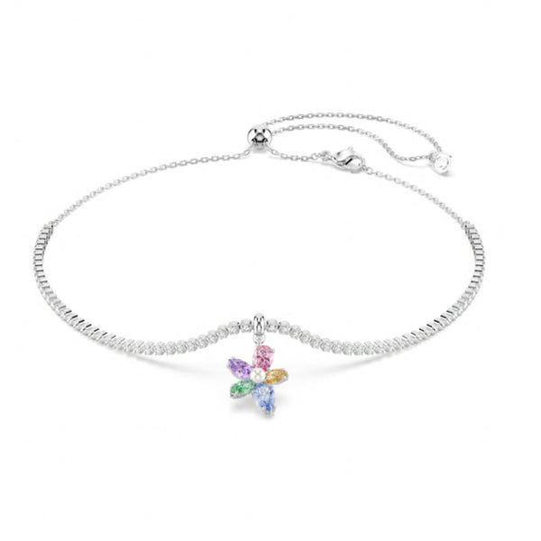 2026 Capsule Ariana Grande: Flower Multicoloured Mixed Cuts Crystals Silver Choker