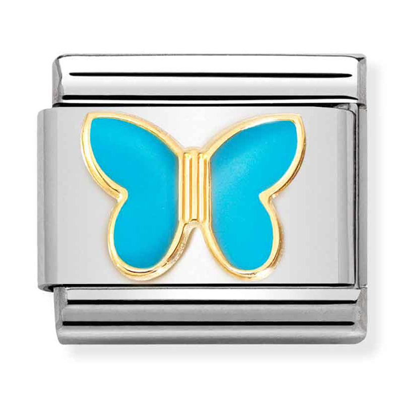 Animals - Turquoise Butterfly Gold Charm