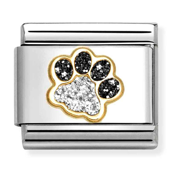 Animals - Glitter Paw Print Gold Charm