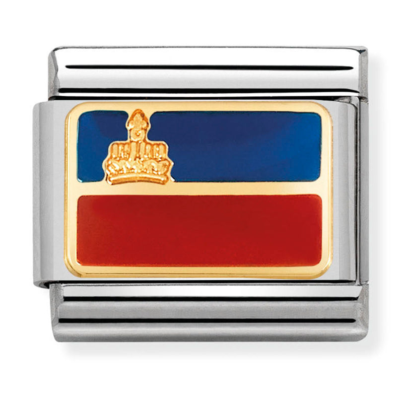 Europe Flag - Liechtenstein Gold Charm