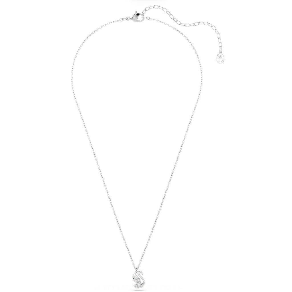Swan: White Mixed Cuts Crystal Swan Pendant - 2 Colours